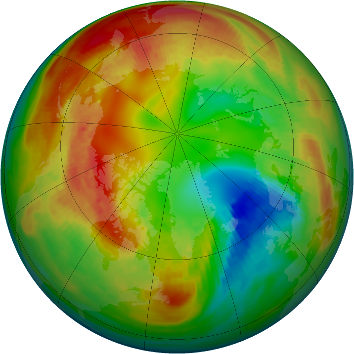 Arctic ozone map for 10 February 1984